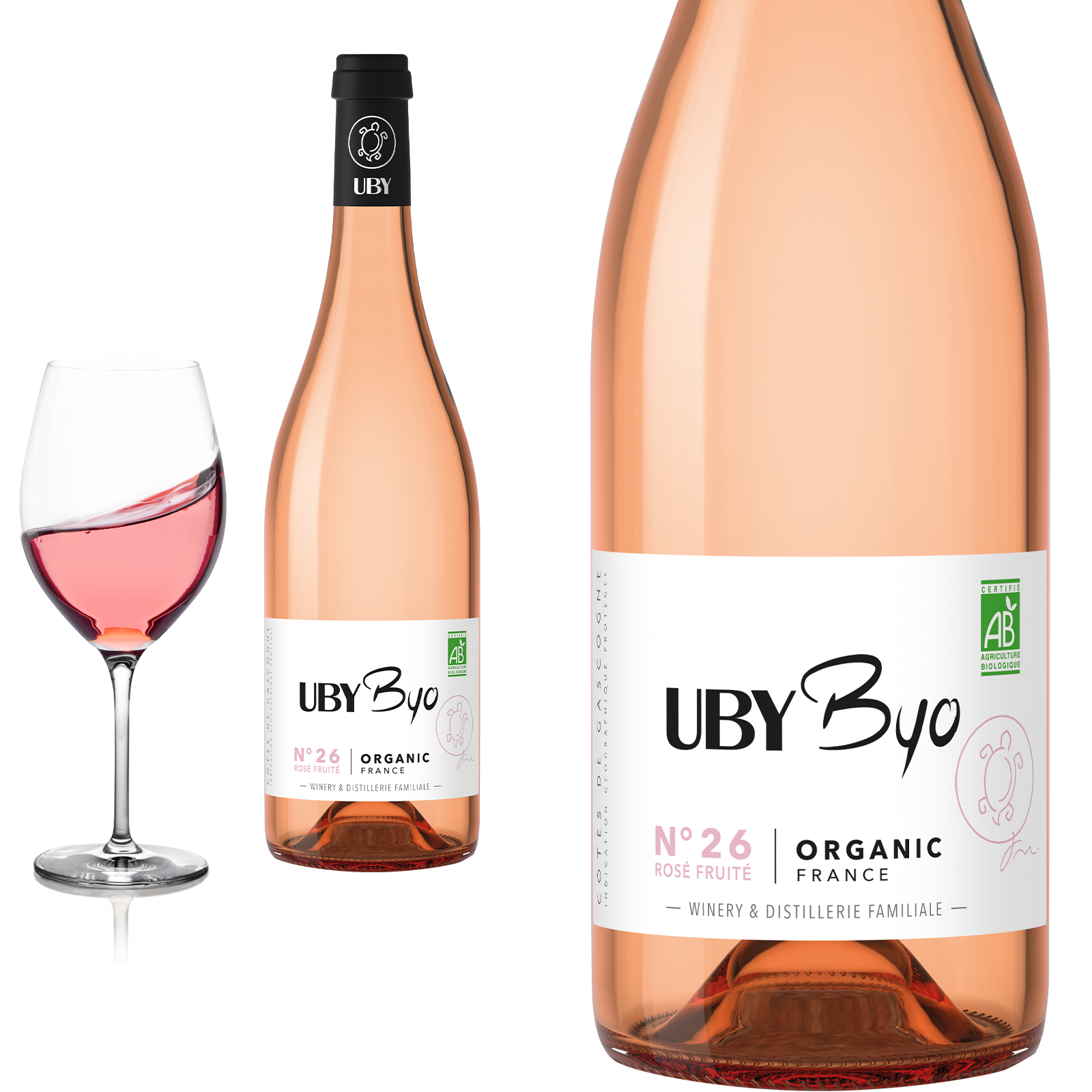 2023 BIO Uby N° 26 Rosé Côtes de Gascogne von Domaine d'Uby - Roséwein