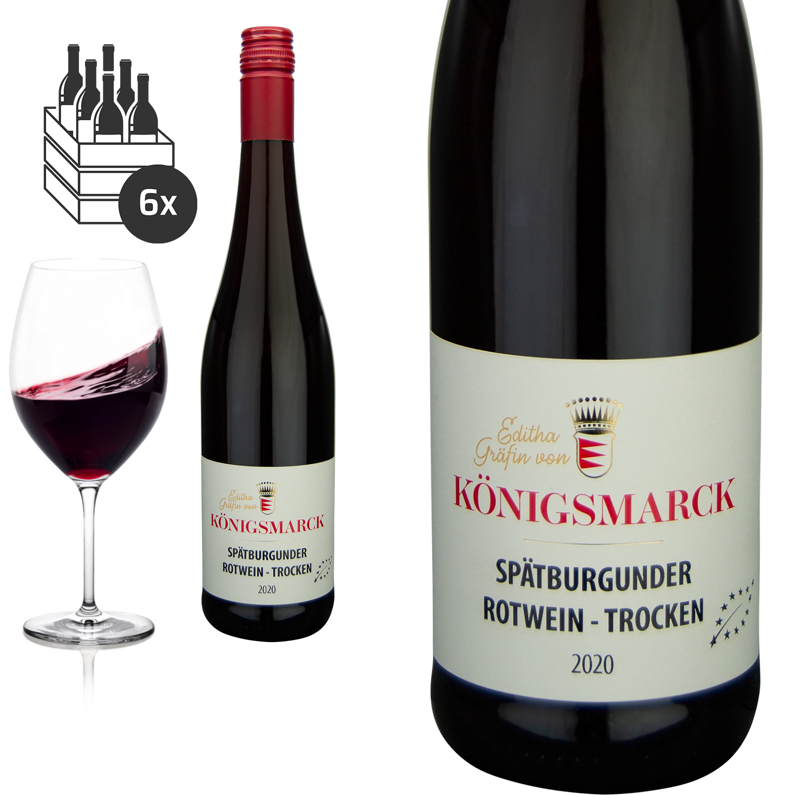 2021 Bio Spätburgunder trocken Rheinhessen von Editha Gräfin von Königsmarck - Rotwein