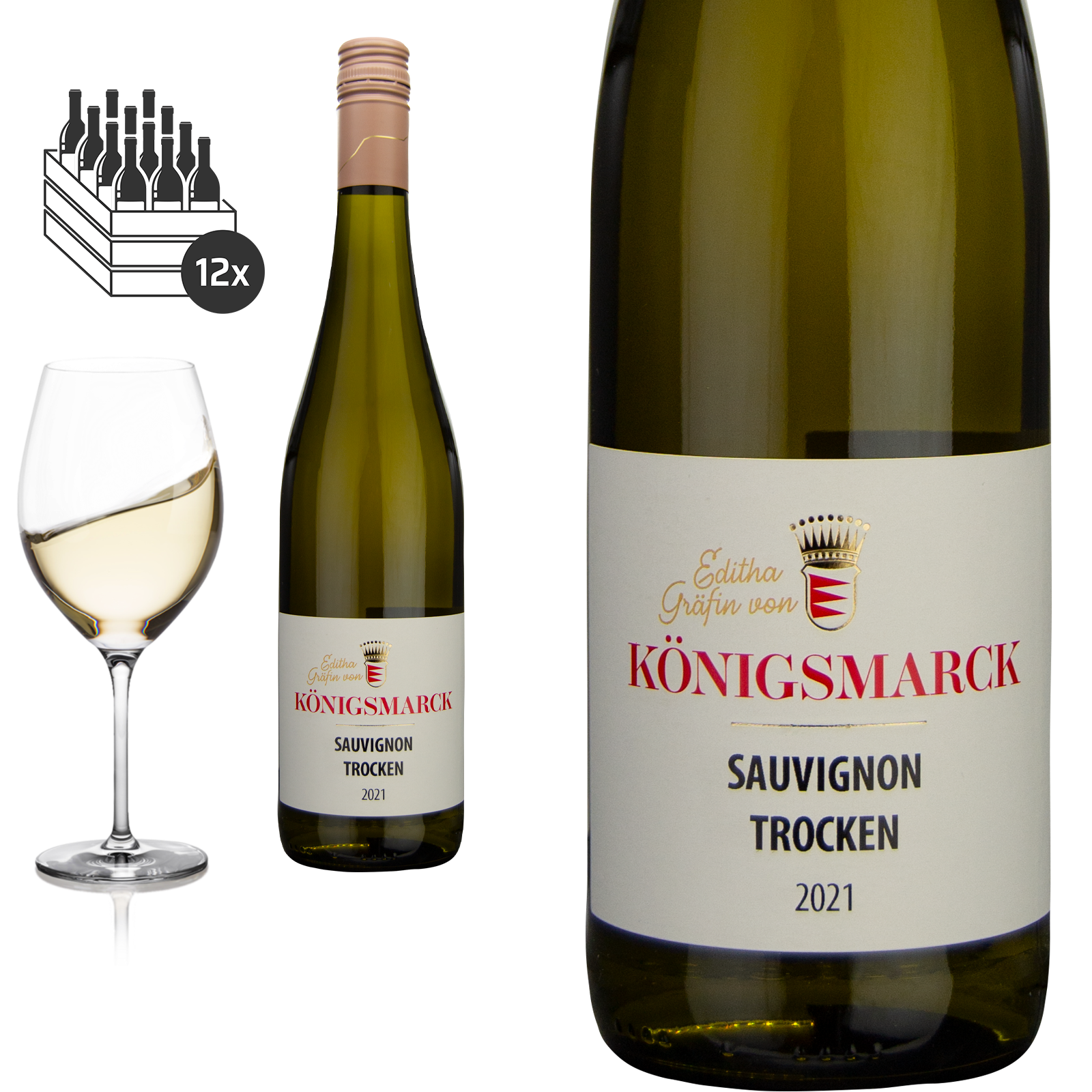 2021 Sauvignon Pfalz trocken von Editha Gräfin von Königsmarck - Weißwein