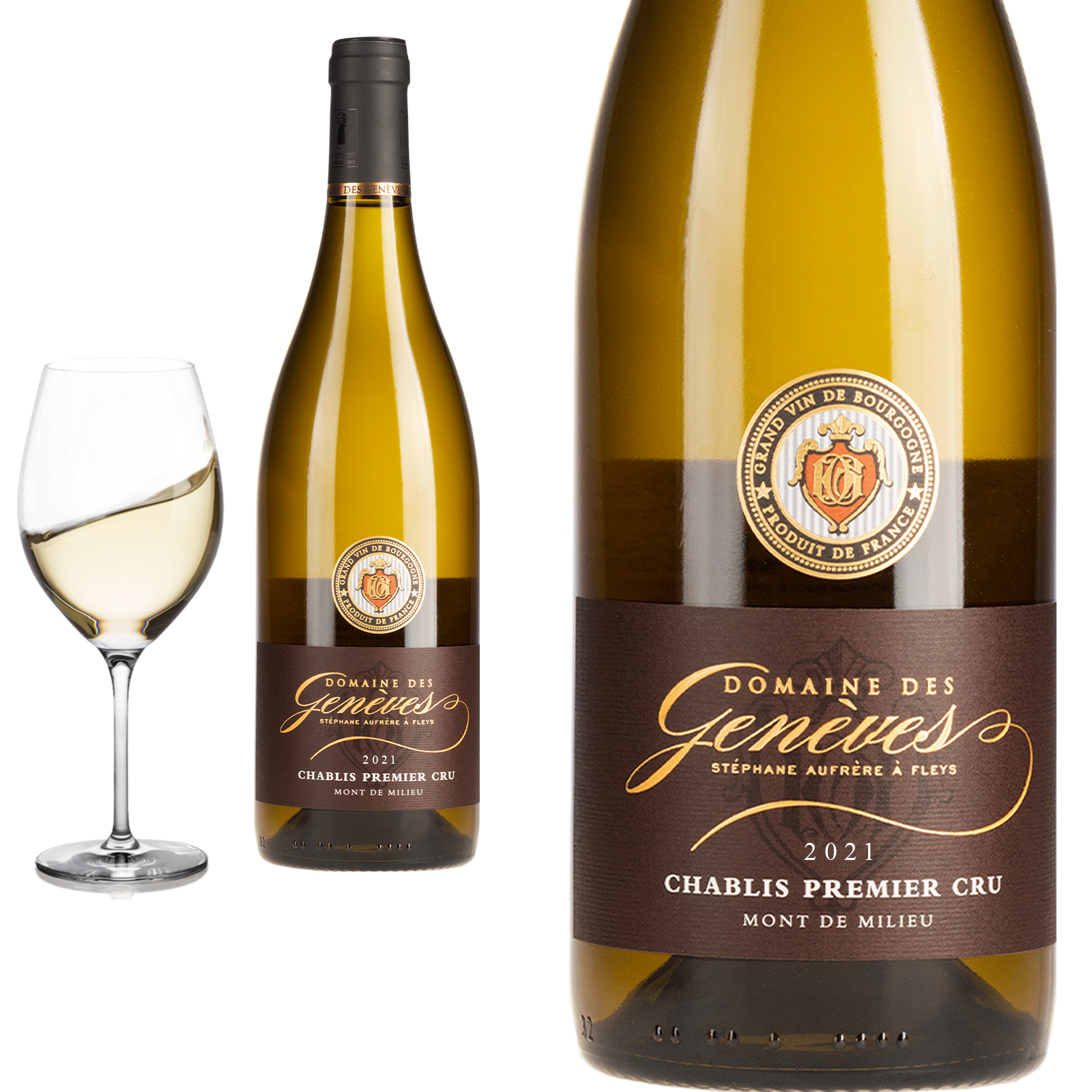 2021 Chablis Premier Cru les Mont de Milieu Domaine des Geneves - Weißwein