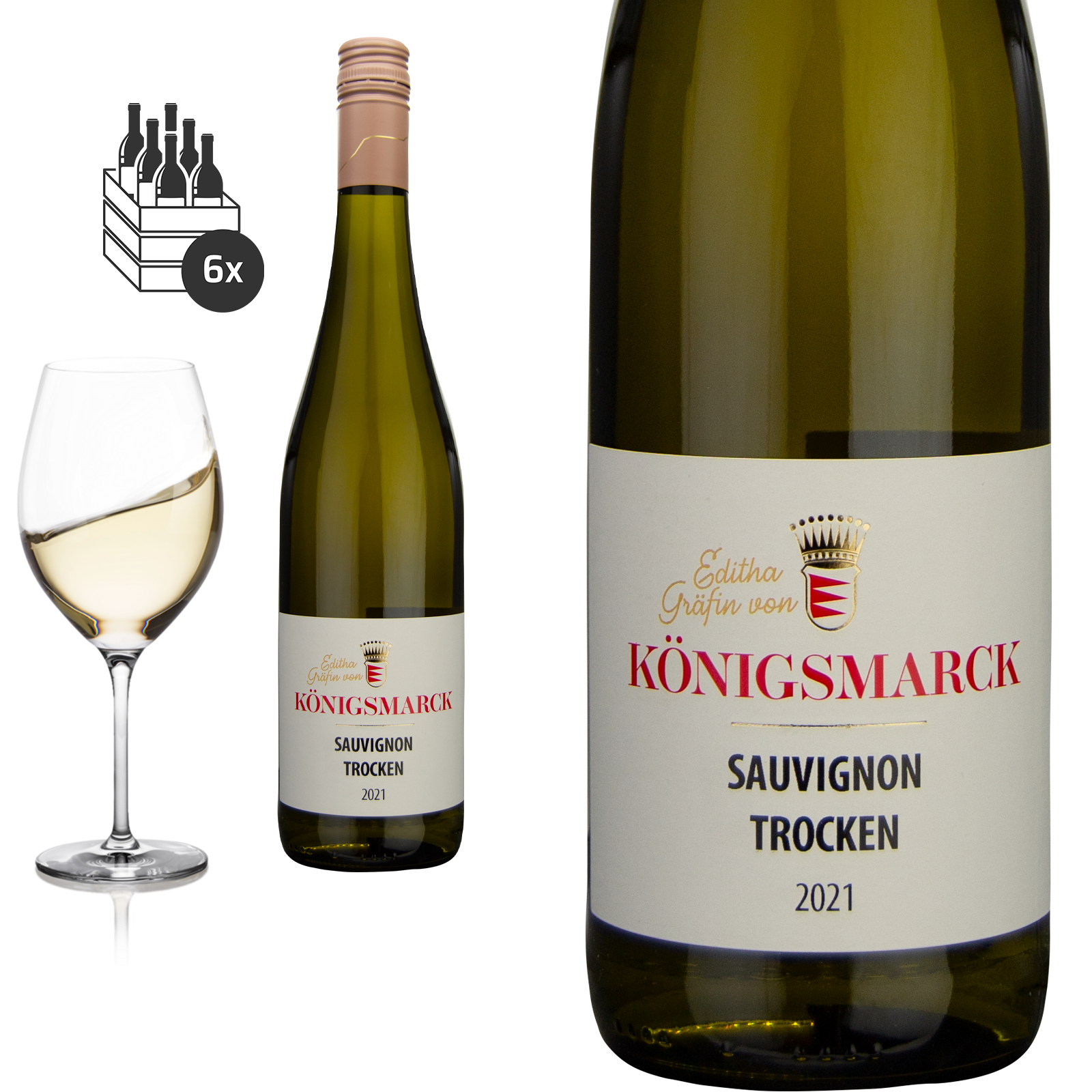 2021 Sauvignon Pfalz trocken von Editha Gräfin von Königsmarck - Weißwein