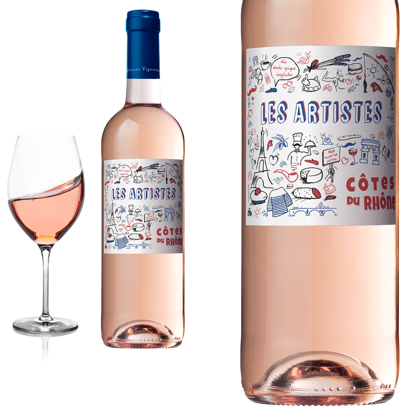 2023 BIO Côtes du Rhône Rosé Les Artistes von Rhonea - Roséwein