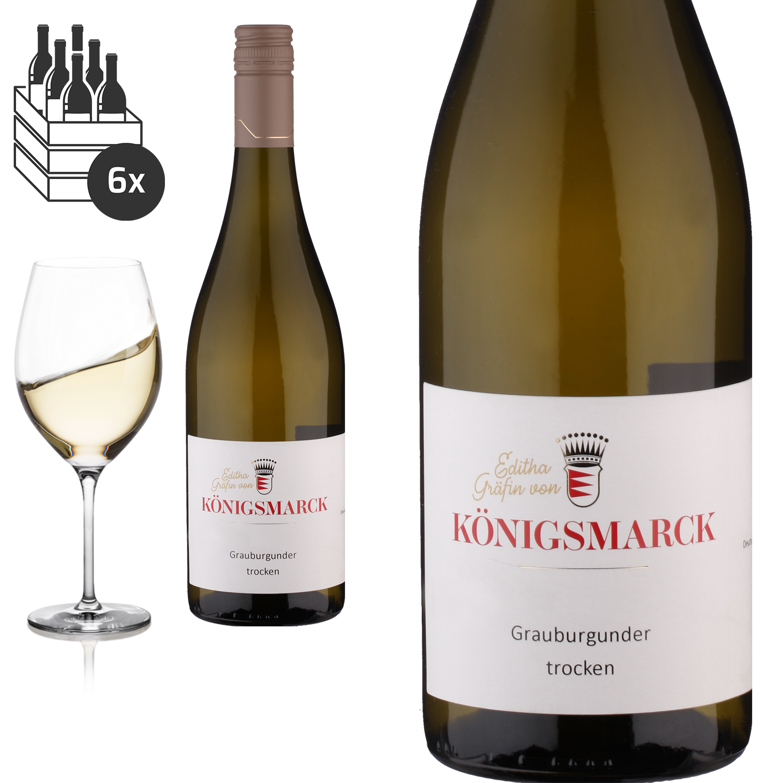 2024 Grauburgunder Pfalz trocken von Editha Gräfin von Königsmarck - Weißwein