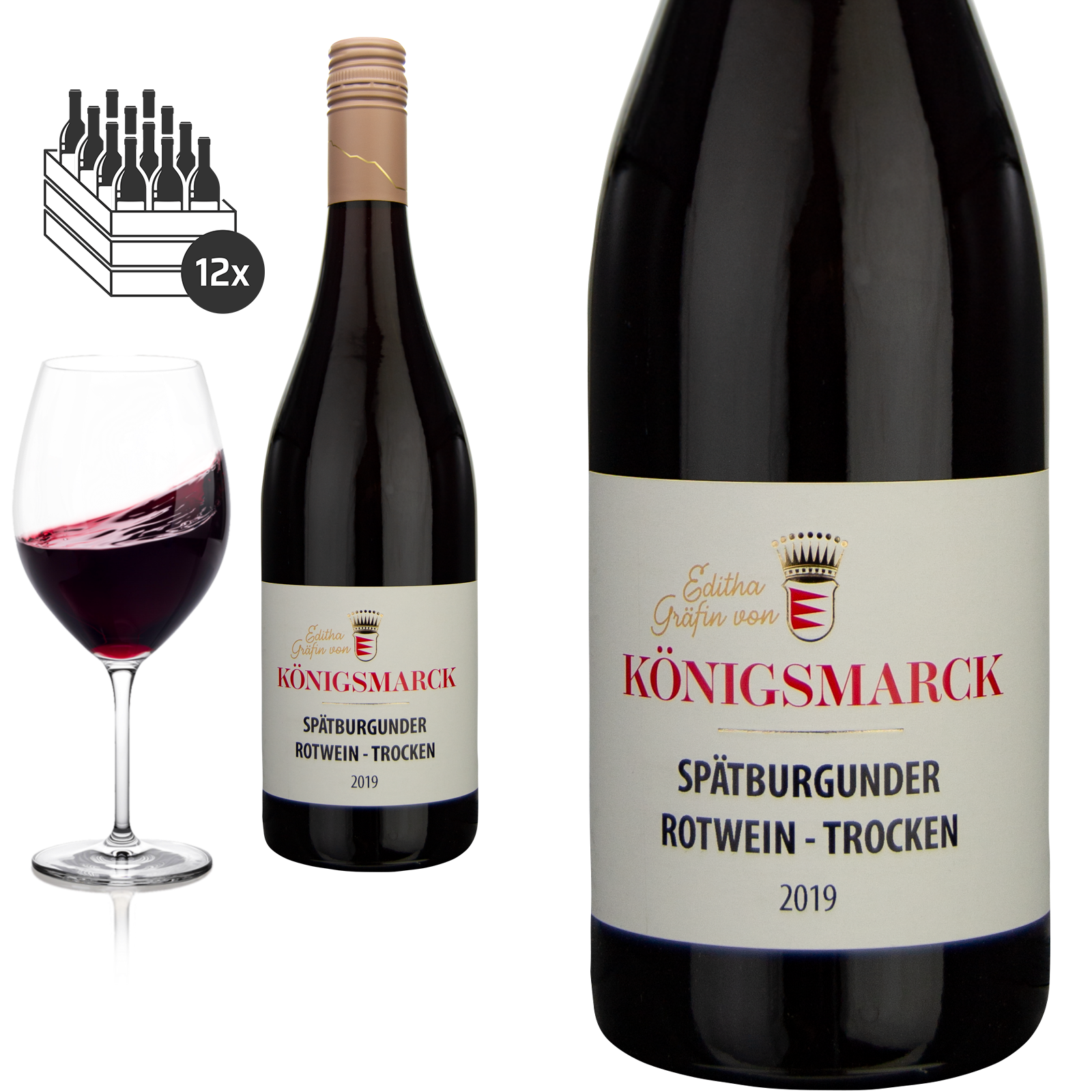 2019 Spätburgunder trocken Pfalz von Editha Gräfin von Königsmarck - Rotwein