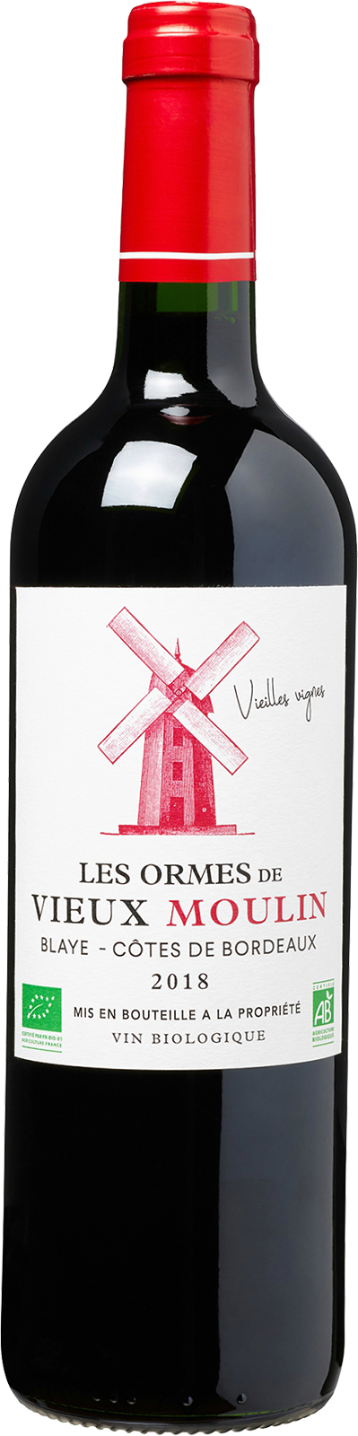 2018 Bio Blaye Côtes de Bordeaux von Les Ormes de Vieux Moulin - Rotwein