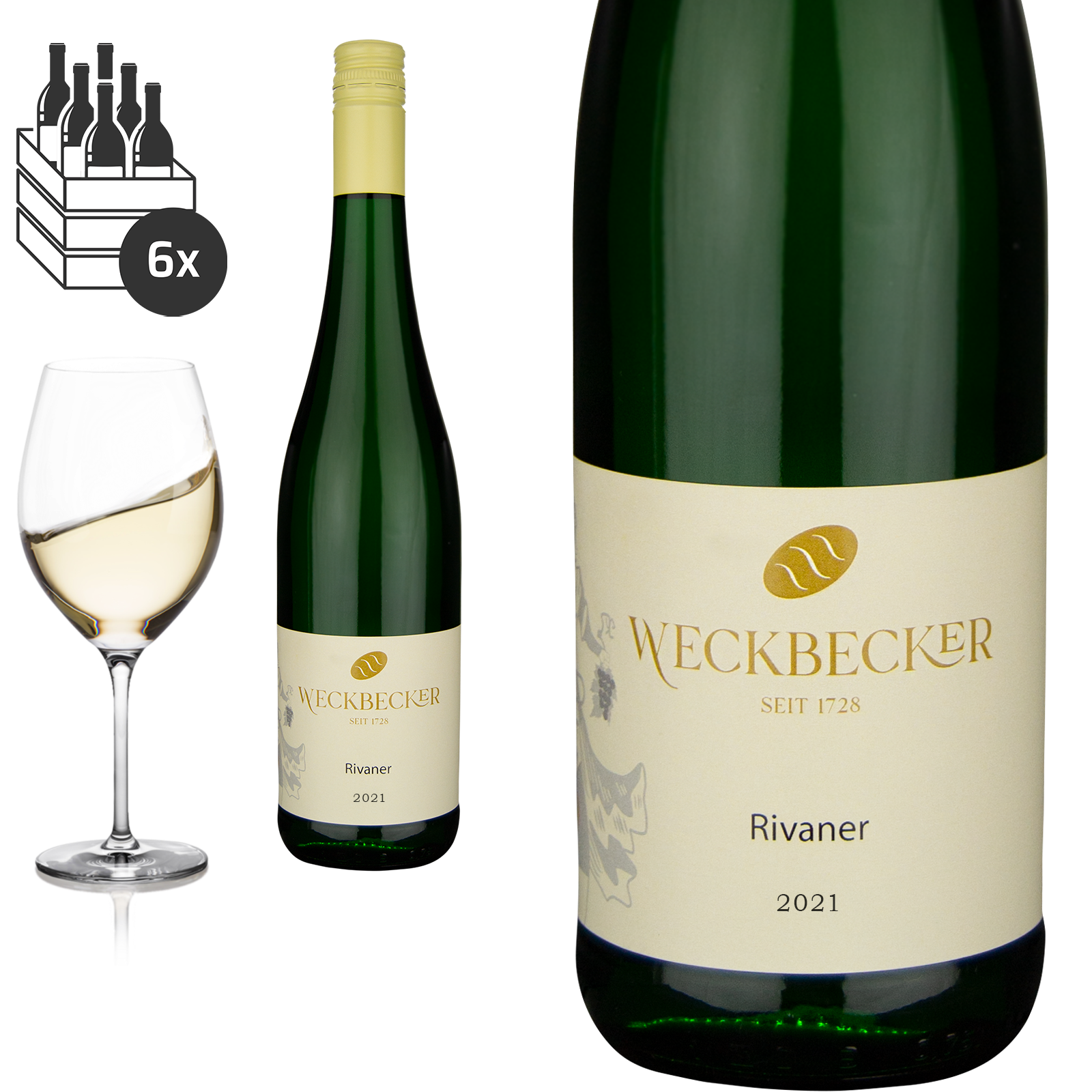 2021 Rivaner Mosel trocken von Weingut Weckbecker - Weißwein
