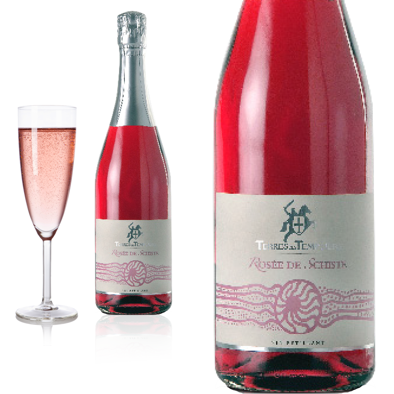 Vin Petillant - demi-sec »Rosée de Schiste« Terres des Templiers - Perlwein - Roséwein,