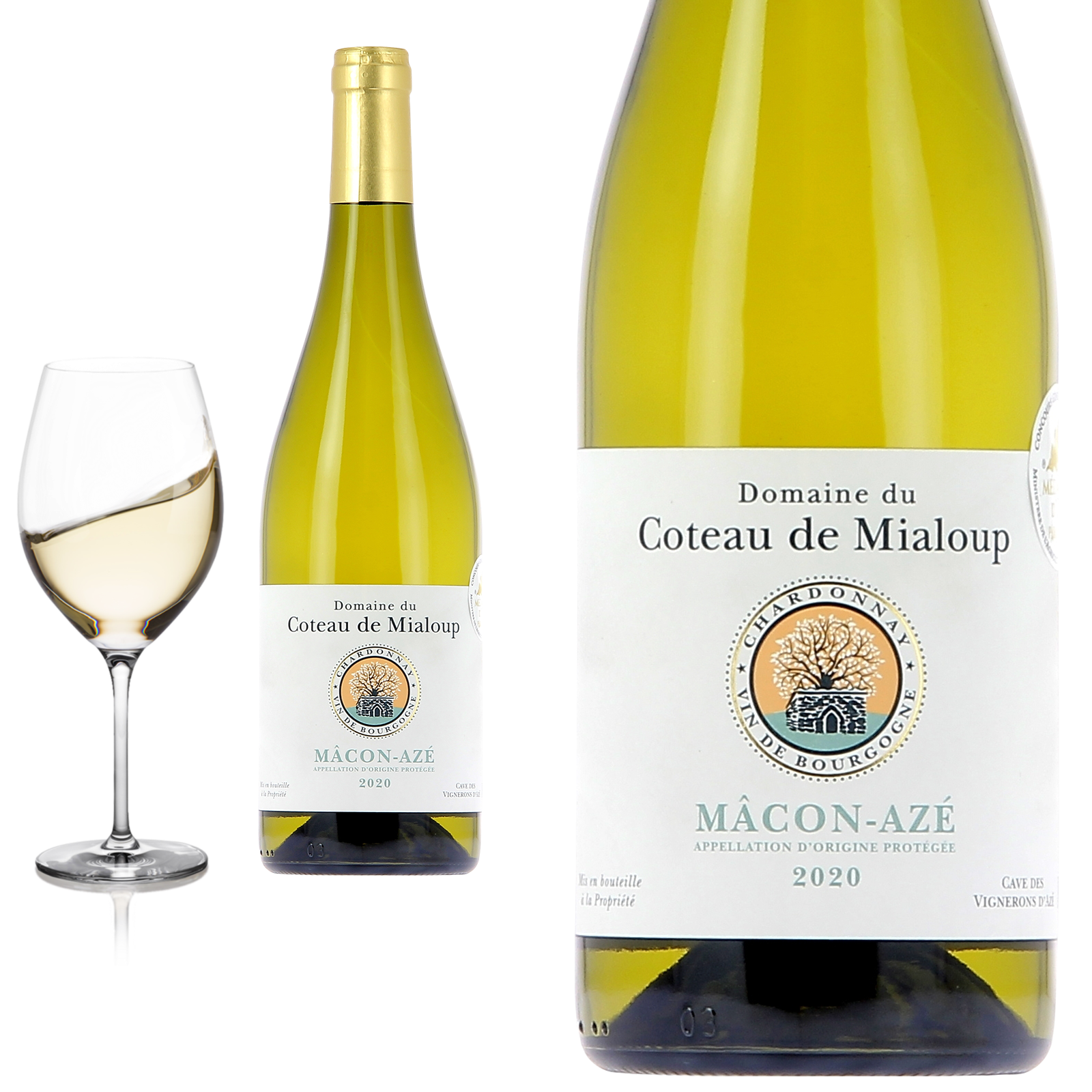 2022 Macon Azé Chardonnay Domaine du Coteau de Mialoup - Weißwein