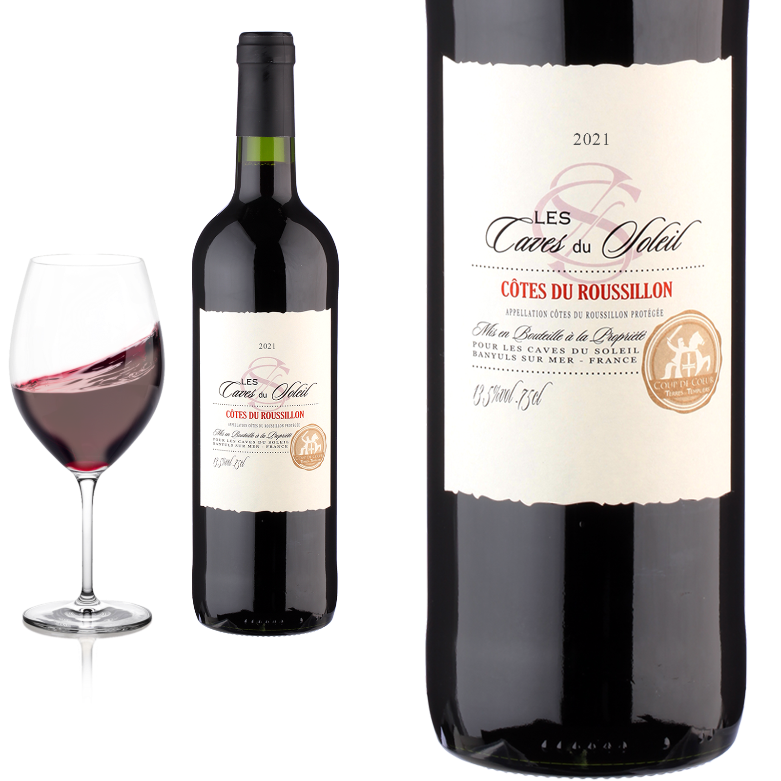 2021 Côtes du Roussillon rouge Les Caves du Soleil - Terres des Templiers - Rotwein
