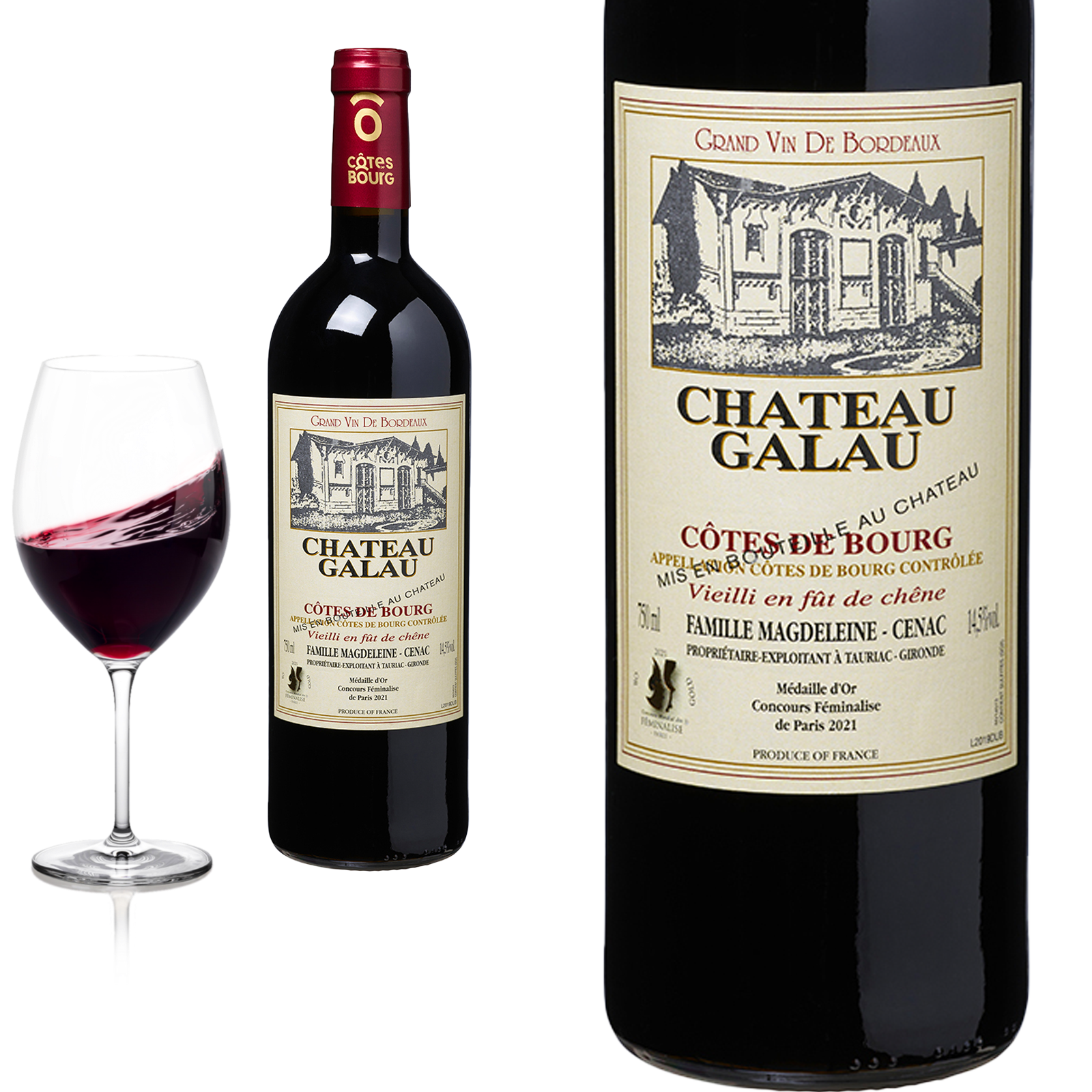2017 Côtes de Bourg von Château Galau - Rotwein