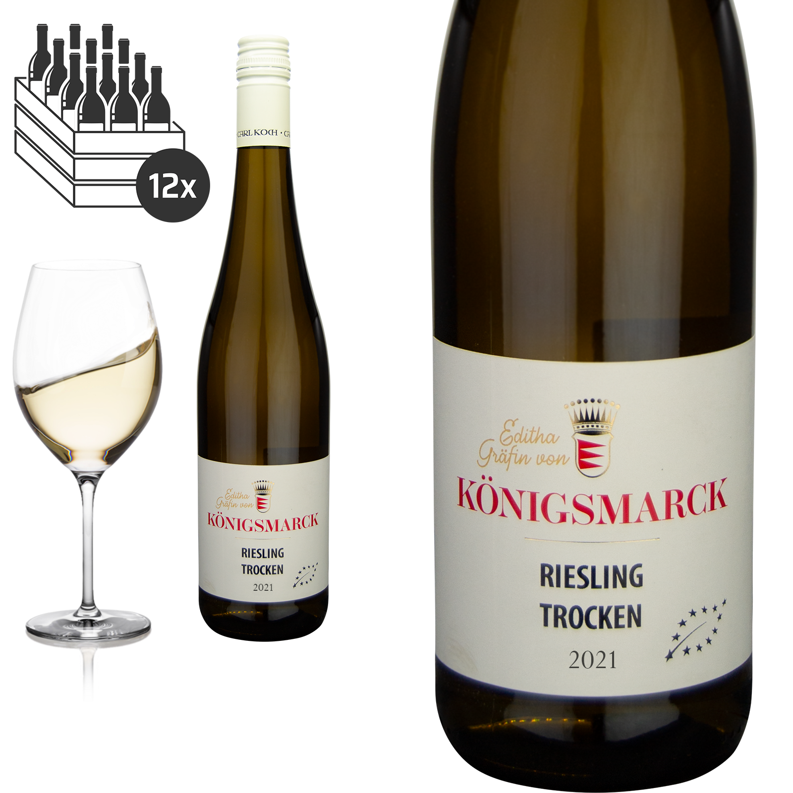 2021 Bio Riesling trocken Rheinhessen von Editha Gräfin von Königsmarck - Weißwein