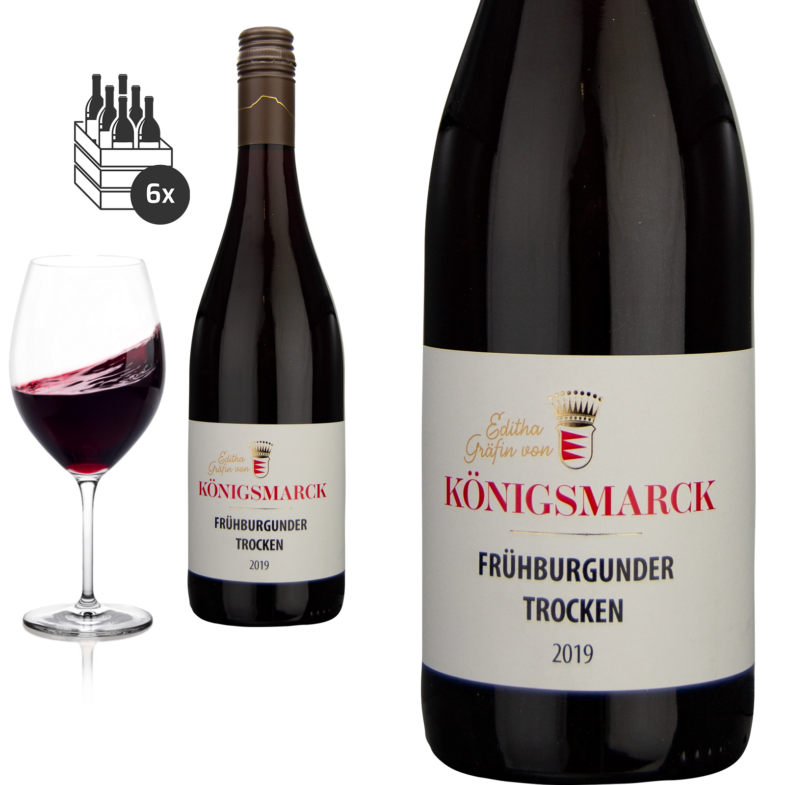 2022 Frühburgunder trocken Pfalz von Editha Gräfin von Königsmarck - Rotwein