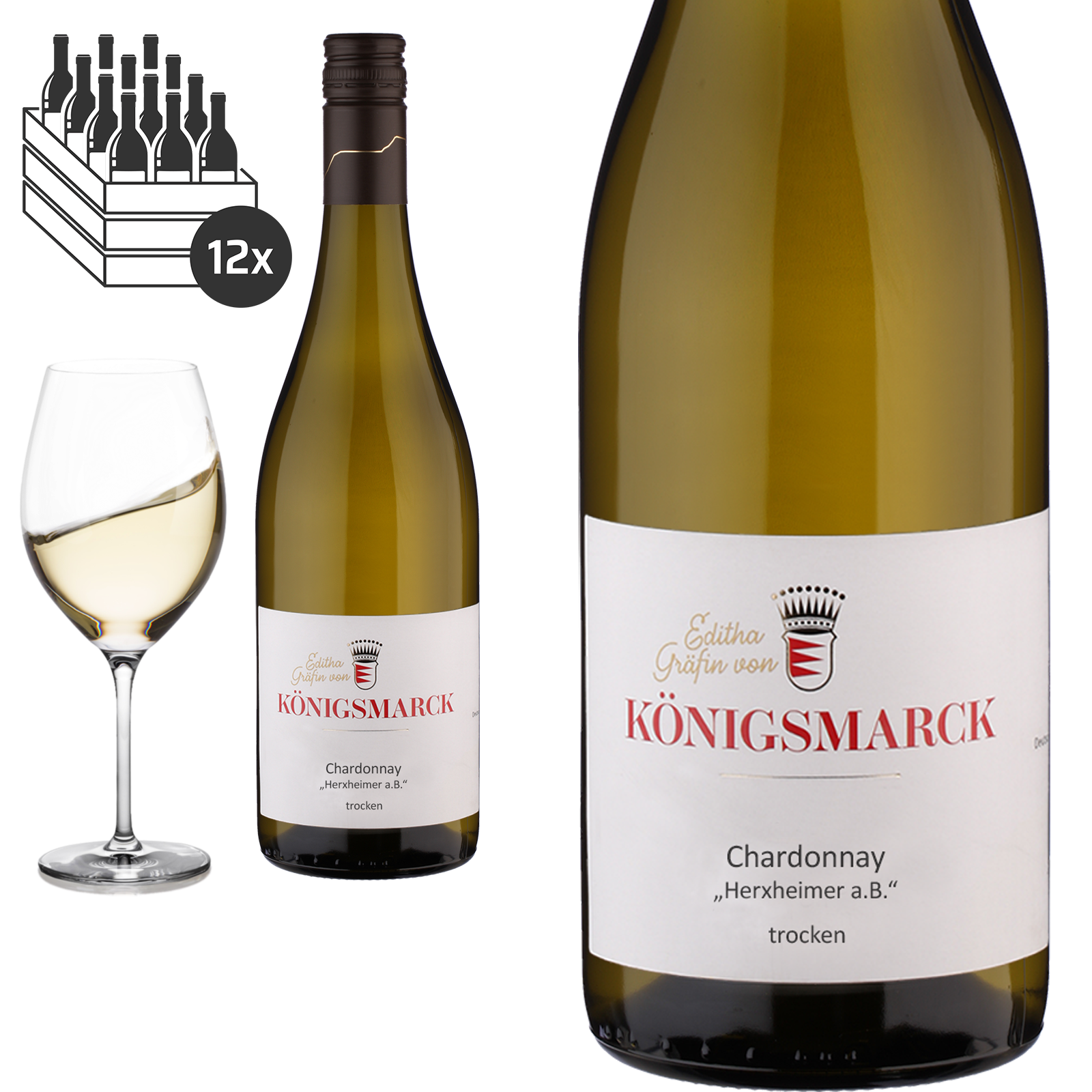 2023 CHARDONNAY Pfalz trocken von Editha Gräfin von Königsmarck - Weißwein