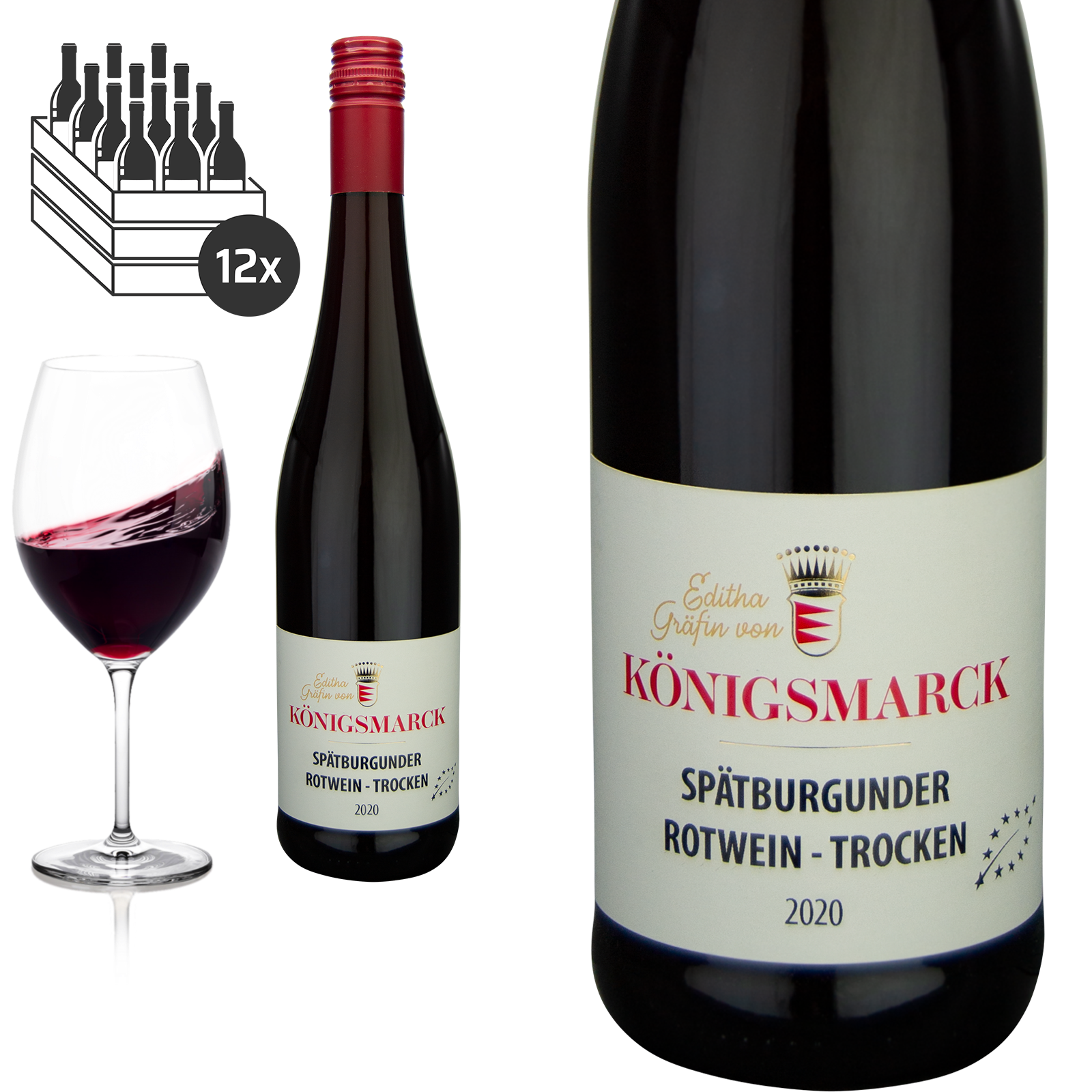 2021 Bio Spätburgunder trocken Rheinhessen von Editha Gräfin von Königsmarck - Rotwein