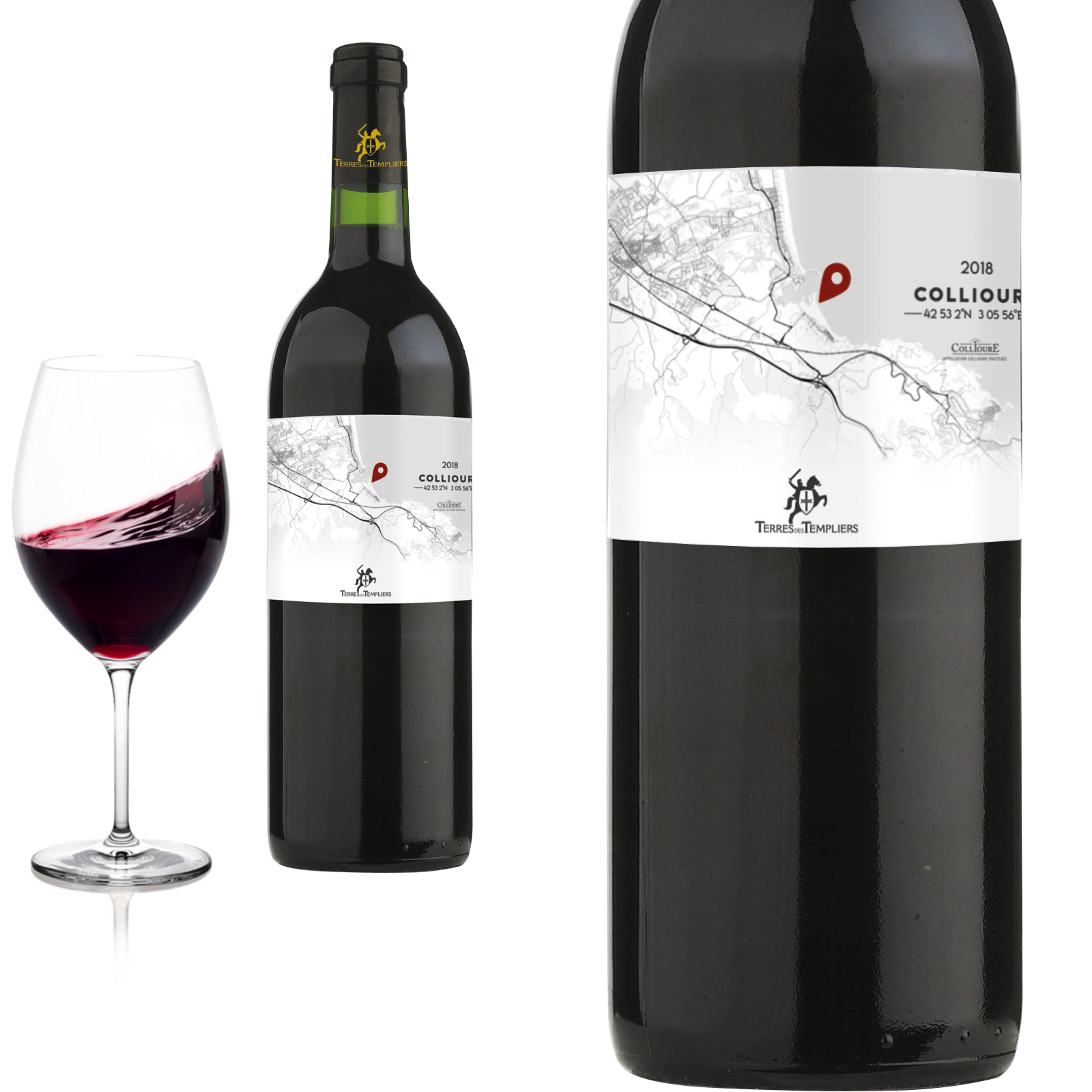 2018 Collioure Maps Terres des Templiers Rotwein