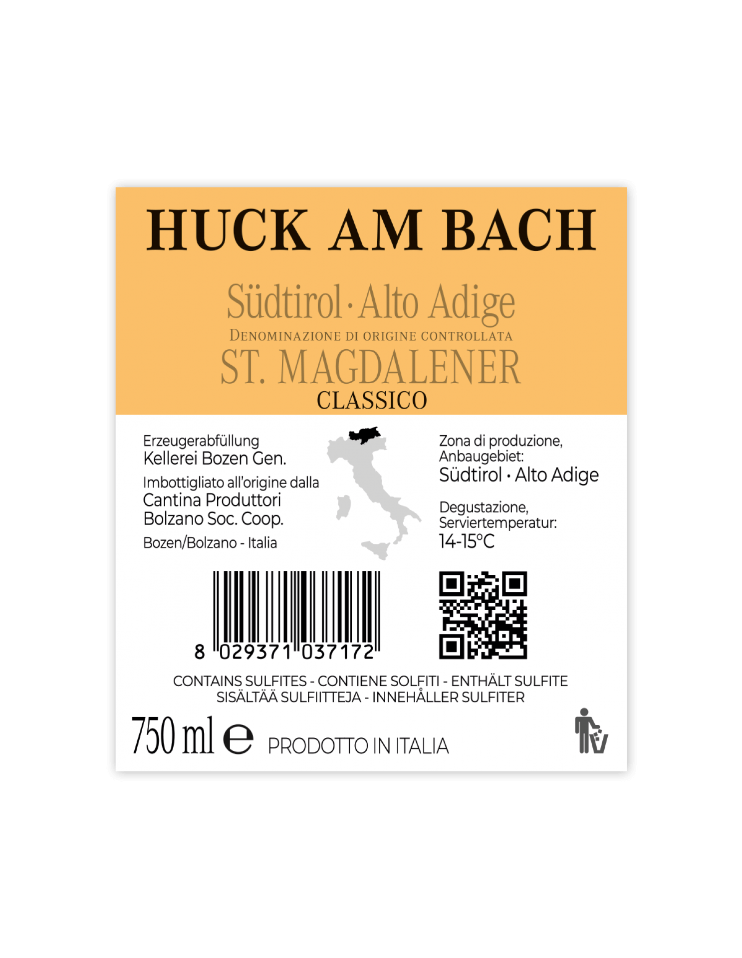 2024 HUCK AM BACH Sankt Magdalener Classico von Kellerei Bozen/Gries - Rotwein