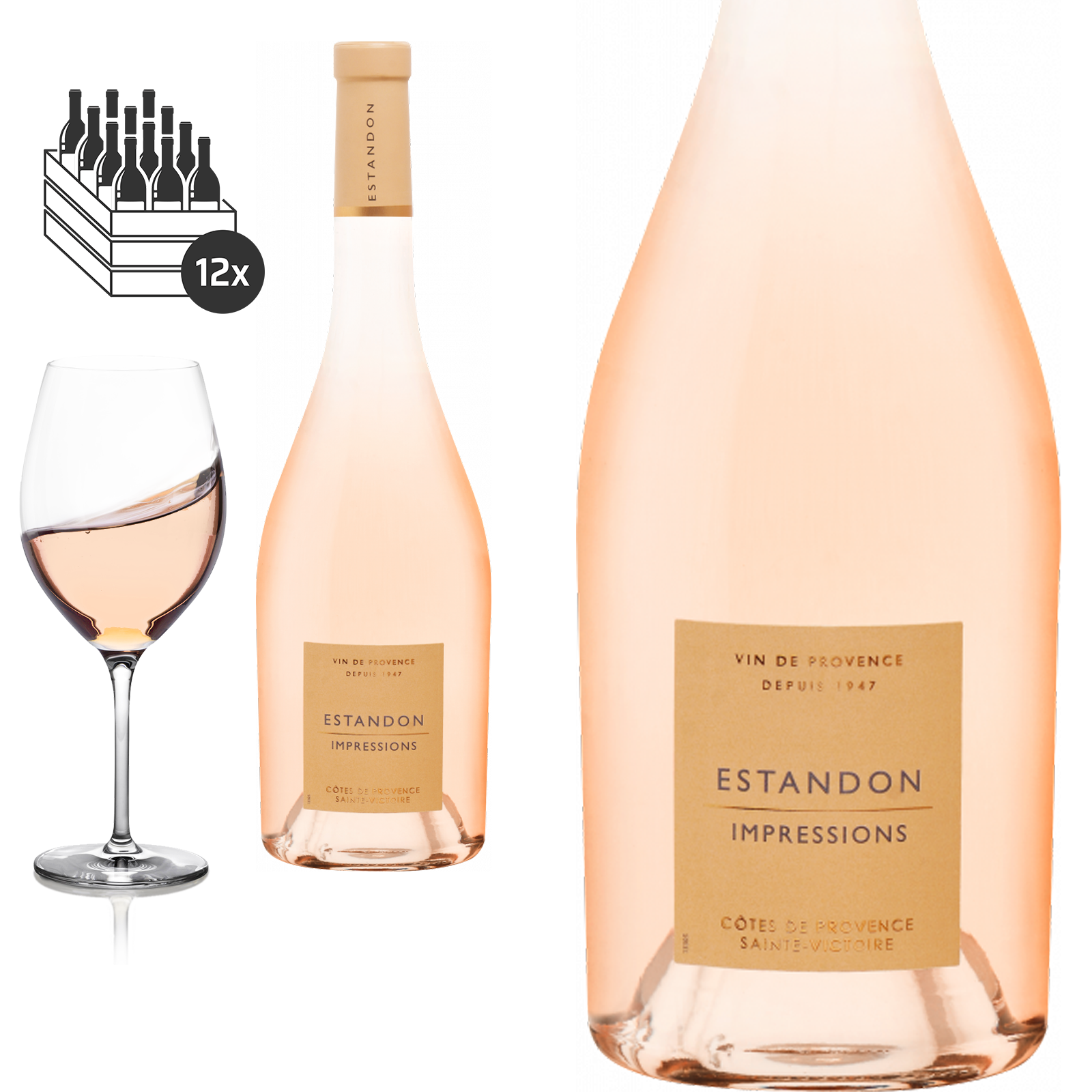 2023 Impression Rosé Cotes de Provence Sainte Victoire von Estandon - Roséwein