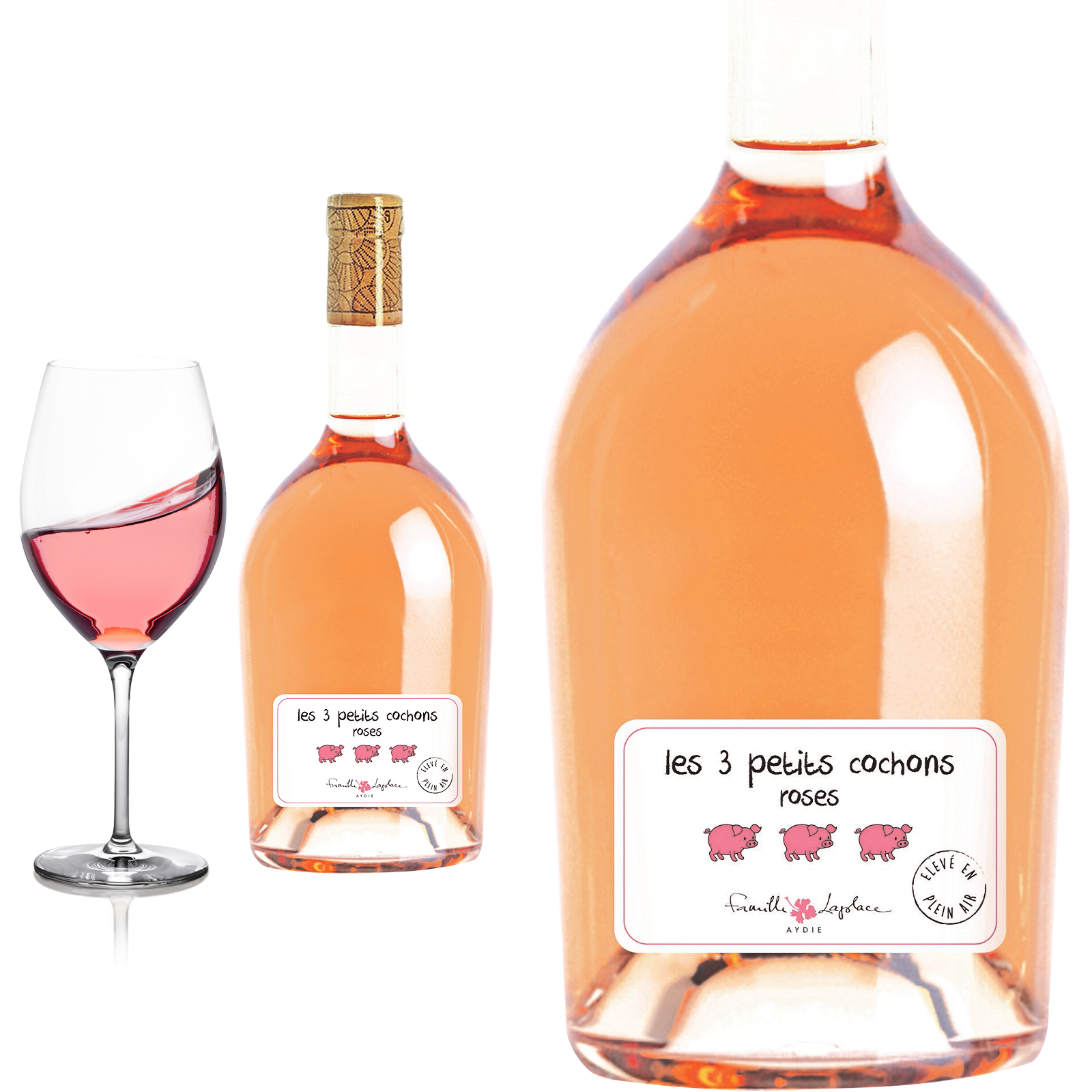 2023 Les 3 Petits Cochons Roses - von Aydie Laplace - Rosewein