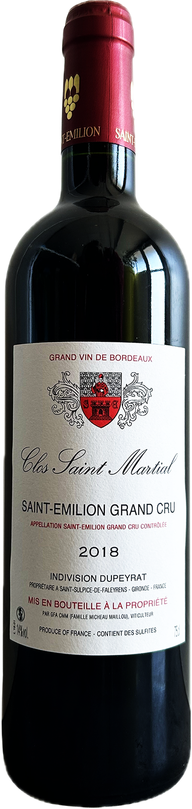 2018 Saint Emilion Grand Cru CLOS SAINT MARTIAL- Rotwein