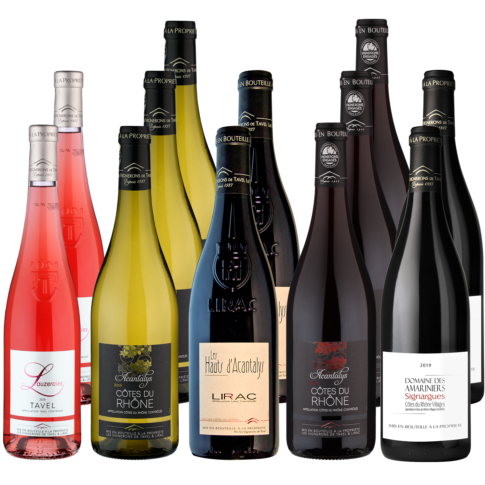 12 Fl. »Vallée du Rhône« -paket Vignerons de Tavel