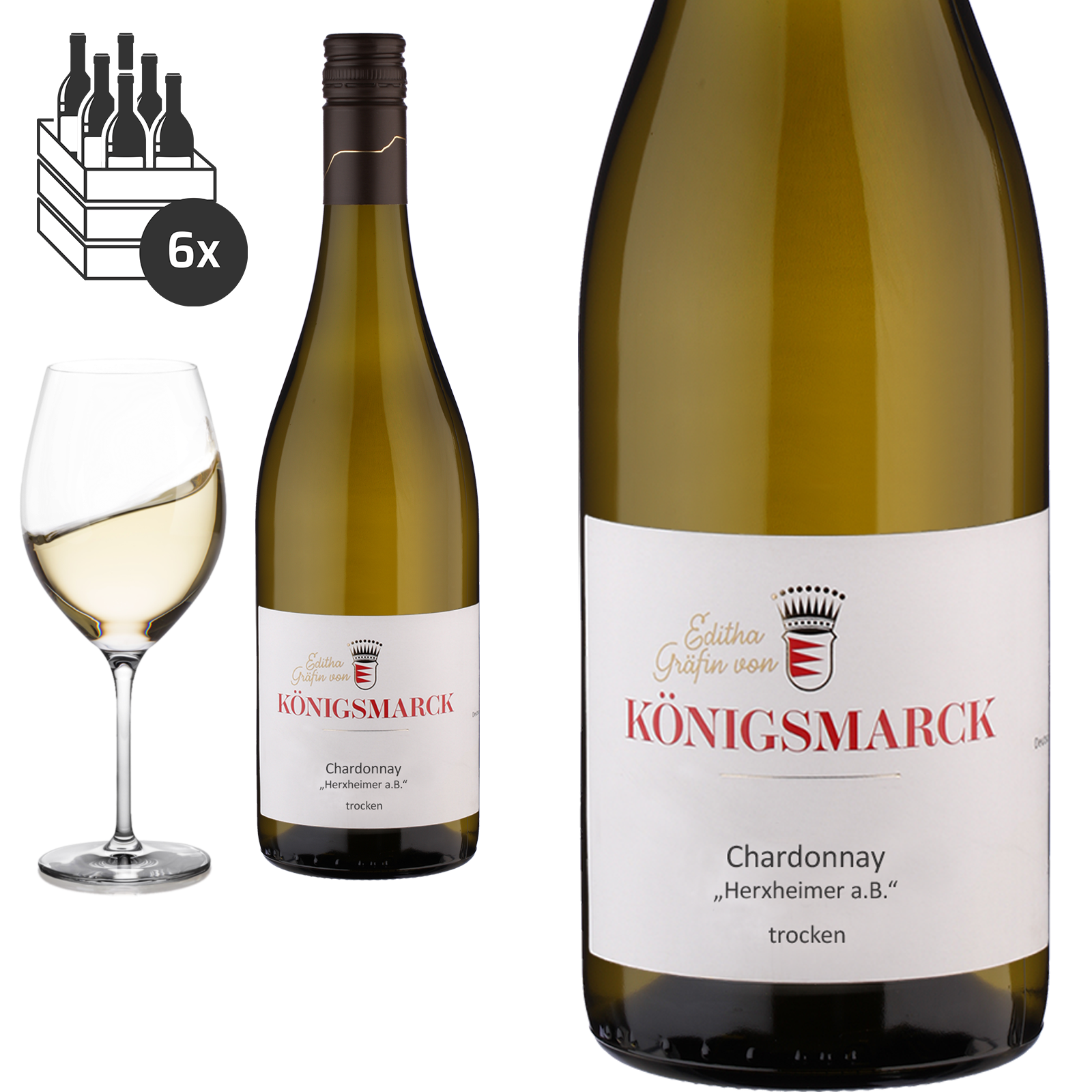 2023 CHARDONNAY Pfalz trocken von Editha Gräfin von Königsmarck - Weißwein
