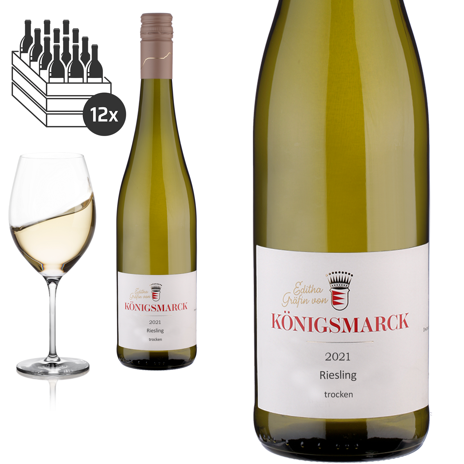 2021 Riesling trocken Pfalz von Editha Gräfin von Königsmarck - Weißwein