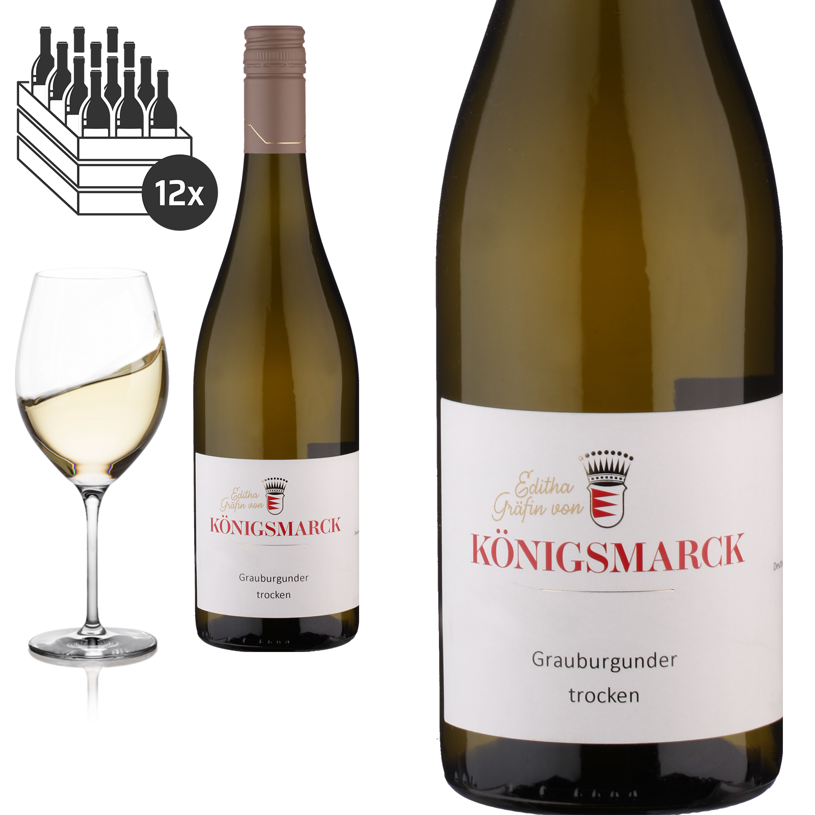 2024 Grauburgunder Pfalz trocken von Editha Gräfin von Königsmarck - Weißwein