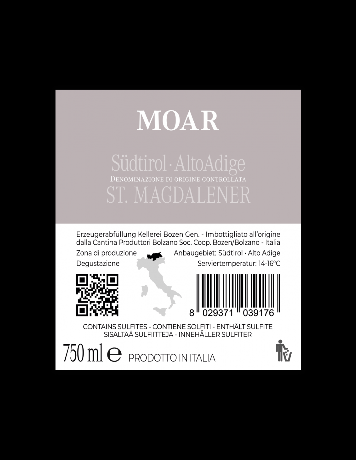 2023 MOAR St. Magdalener Classico Südtirol von Kellerei Bozen - Rotwein