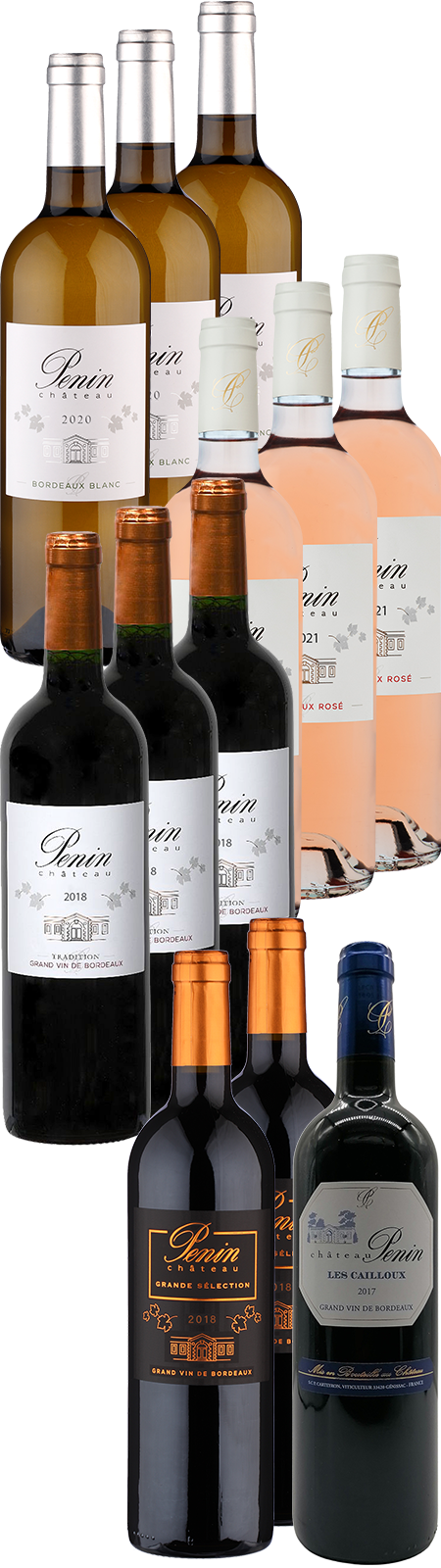 12 Flaschen Bordeaux Probierperpaket von Château Penin