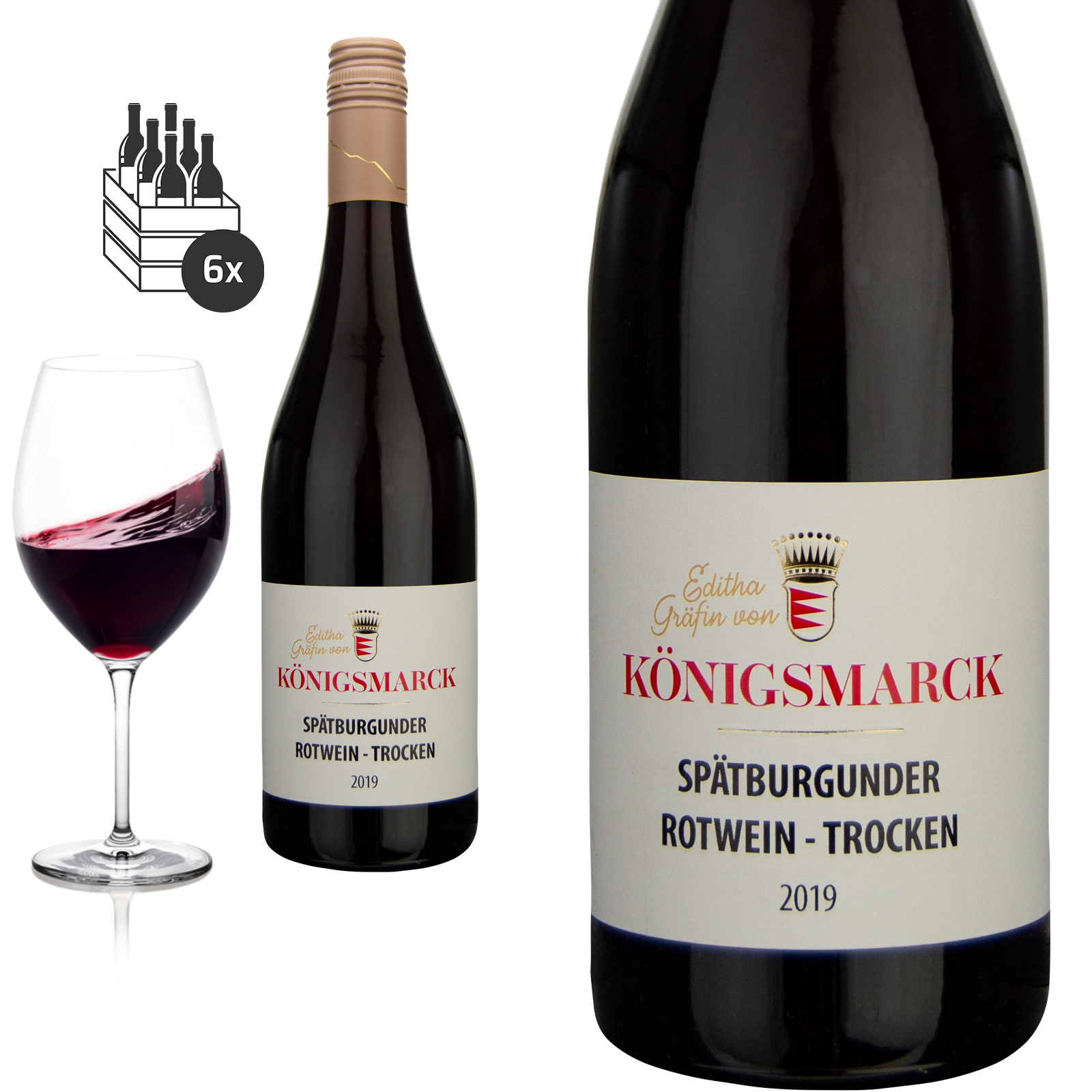 2019 Spätburgunder trocken Pfalz von Editha Gräfin von Königsmarck - Rotwein