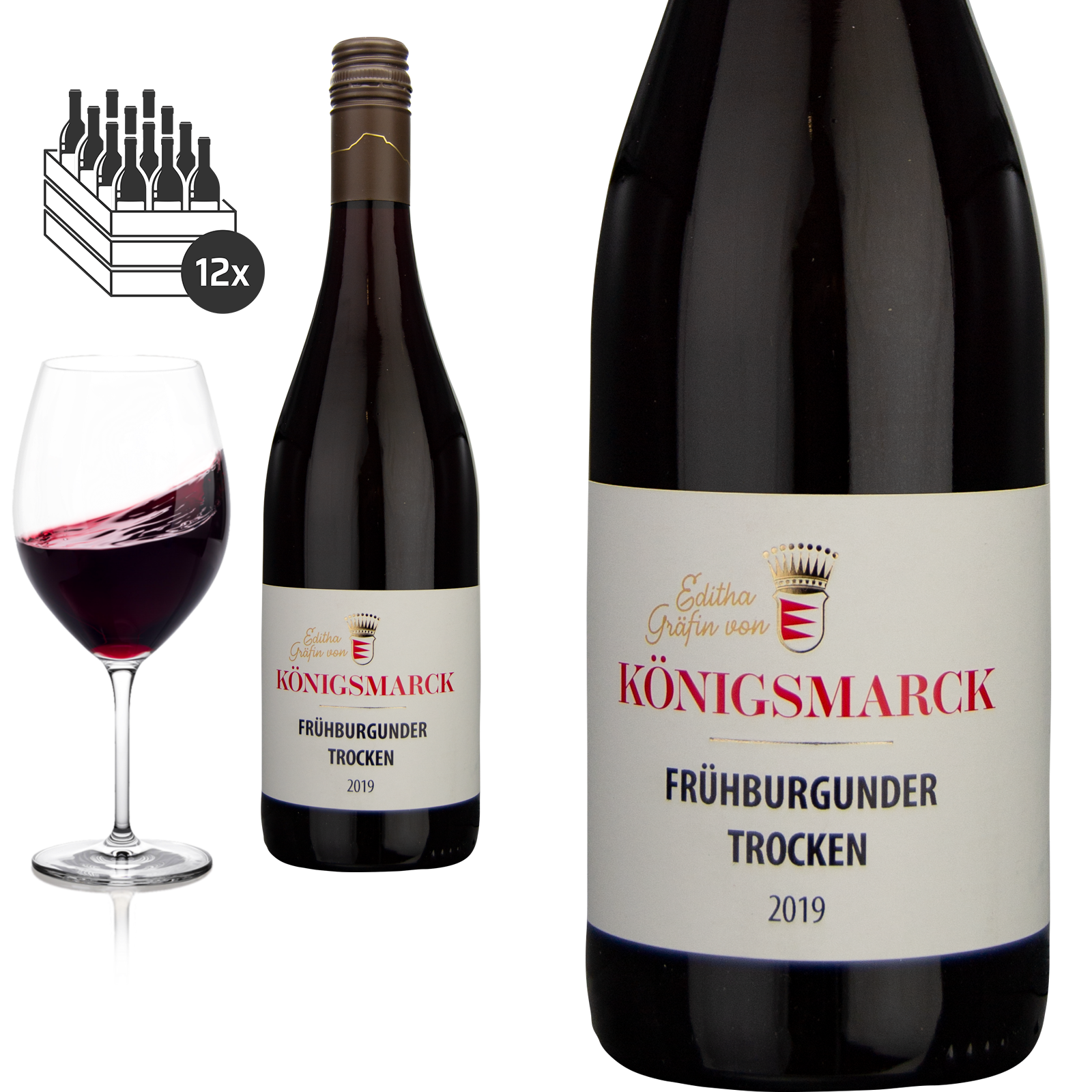 2022 Frühburgunder trocken Pfalz von Editha Gräfin von Königsmarck - Rotwein