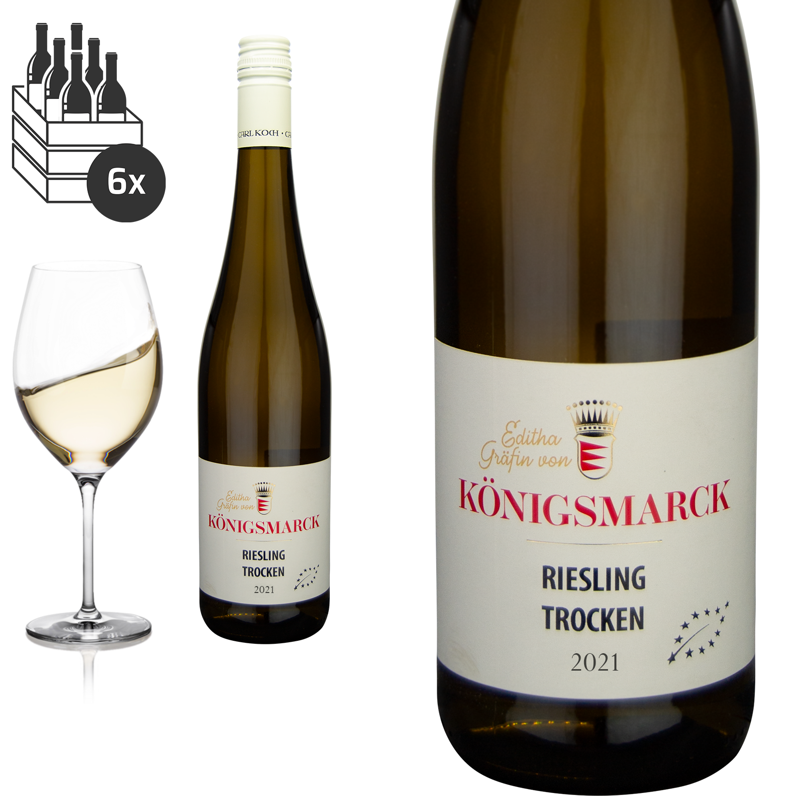 2021 Bio Riesling trocken Rheinhessen von Editha Gräfin von Königsmarck - Weißwein