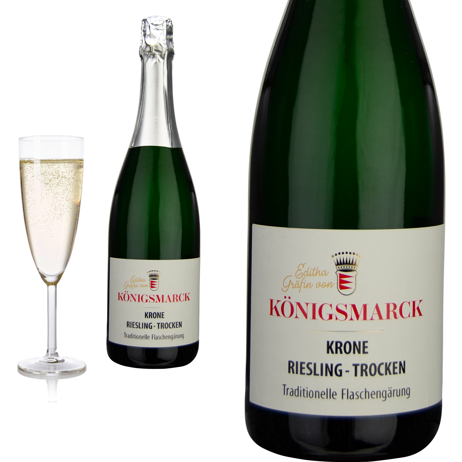 Riesling-Sekt Krone trocken Flaschengärung Editha Gräfin von Königsmarck