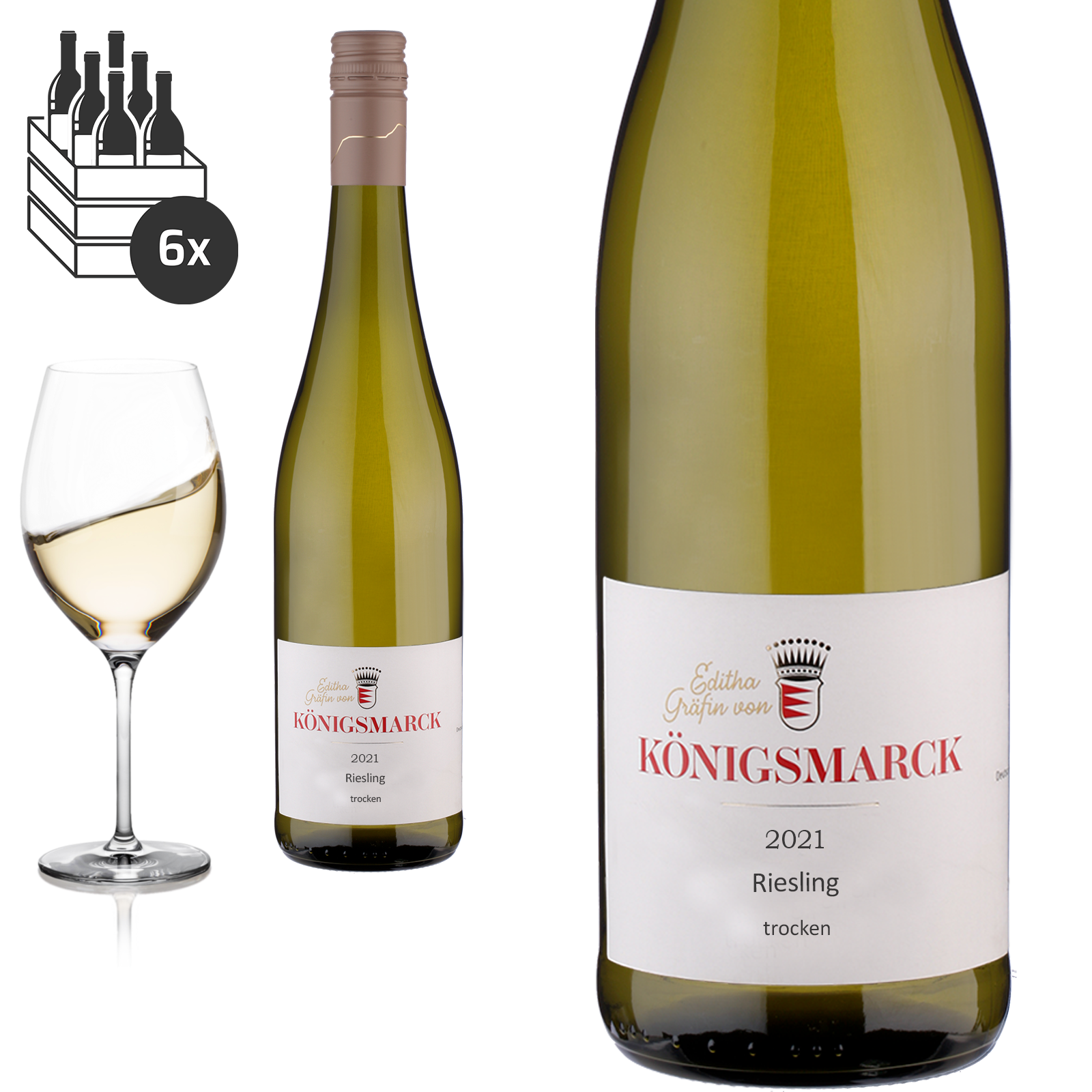 2021 Riesling trocken Pfalz von Editha Gräfin von Königsmarck - Weißwein