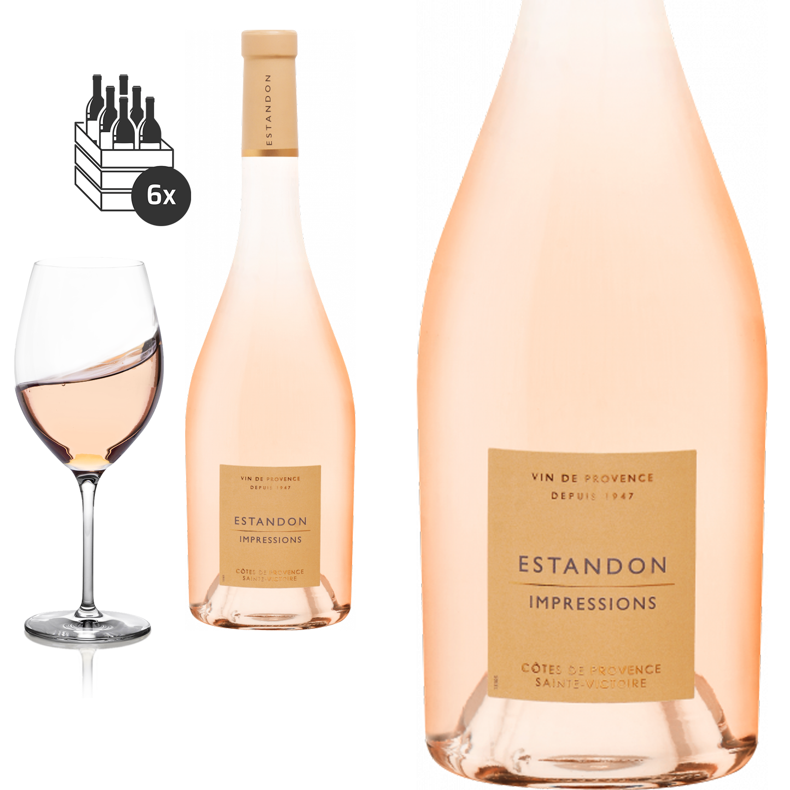2023 Impression Rosé Cotes de Provence Sainte Victoire von Estandon - Roséwein