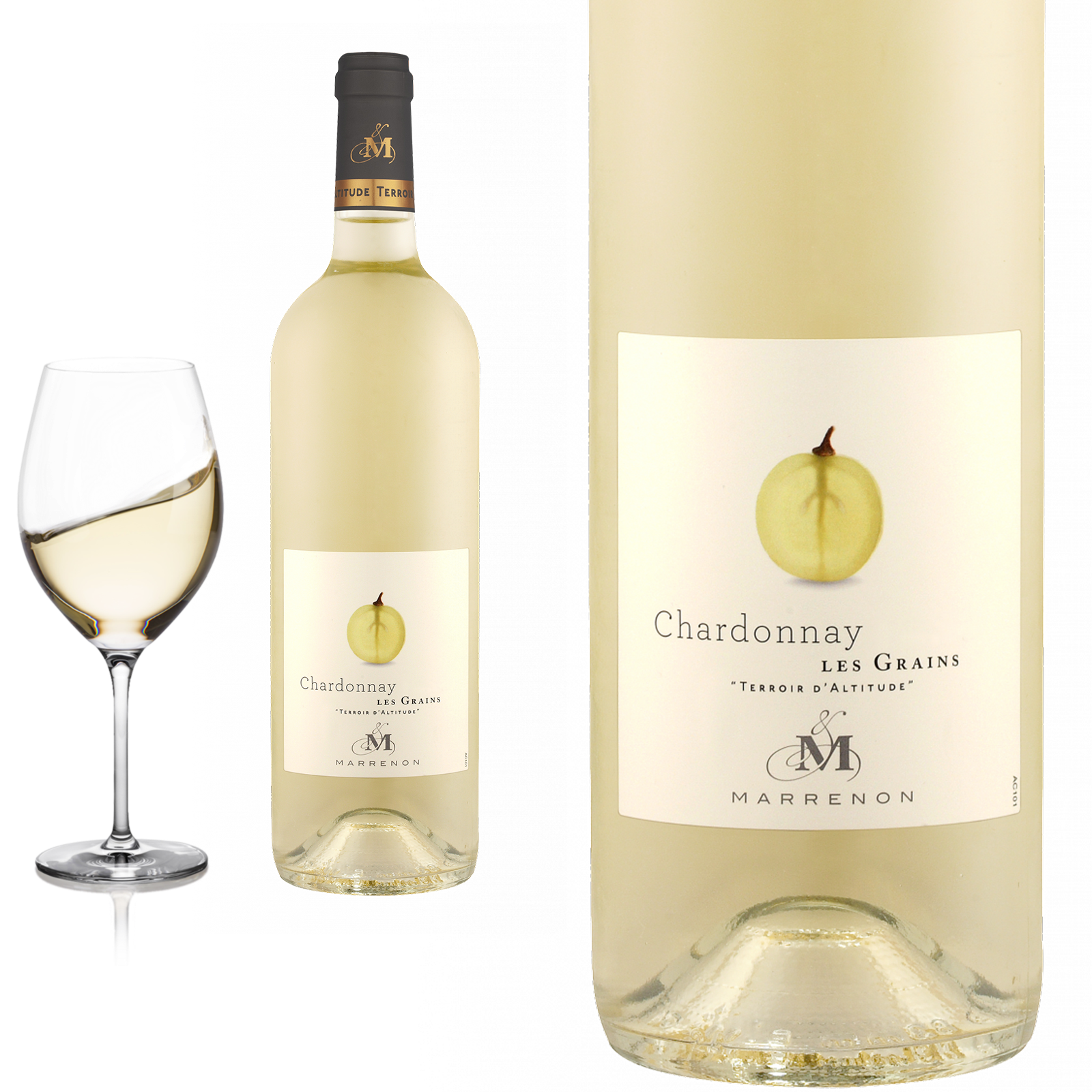 2023 Chardonnay LES GRAINS d‘Altitude trocken von Marrenon - Weißwein